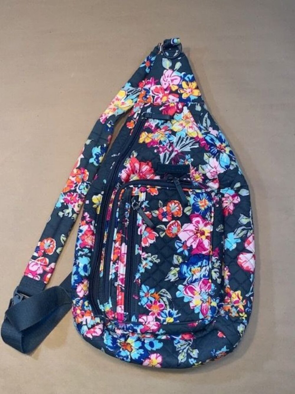 Vera Bradley Sling Backpack Crossbody Pretty Posies Quilted Cotton Pattern